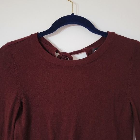 Nanette Lepore Burgundy Wool Sweater with Bell Sleeves Size XS - Picture 2 of 8